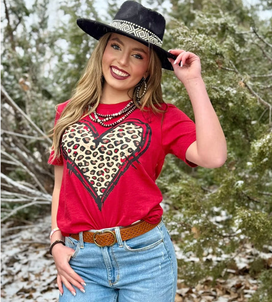 Leopard Heart Graphic Tee & Sweatshirt – Classic Heart Boutique Top