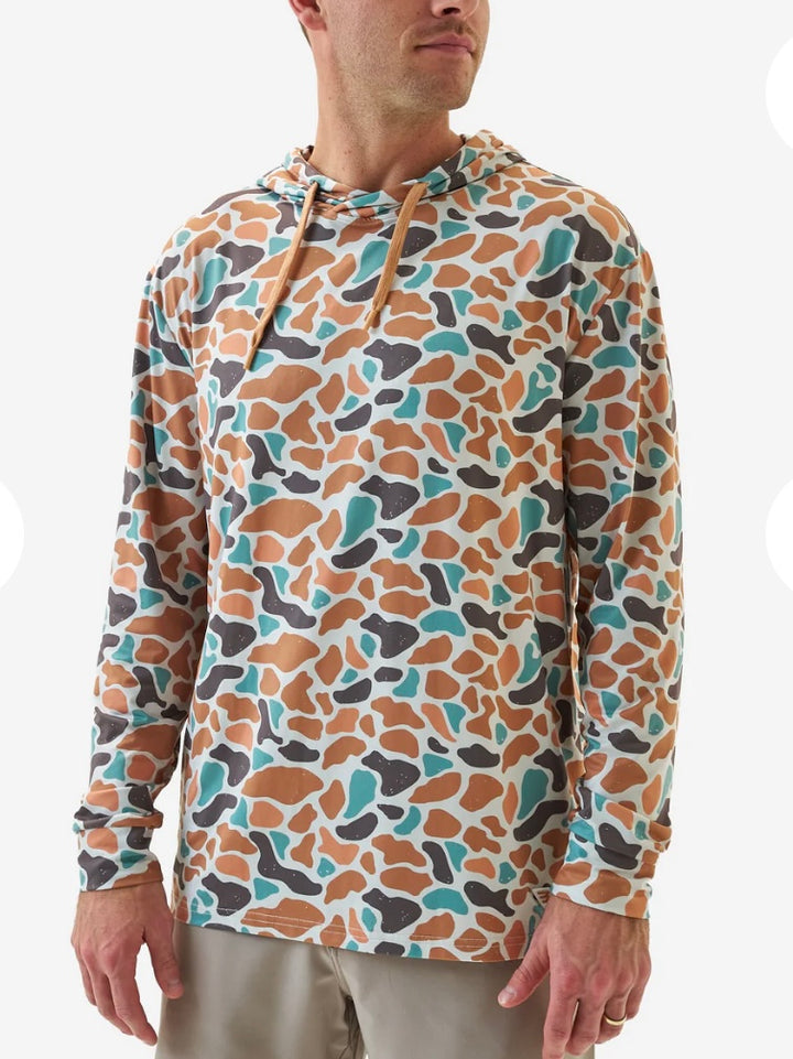 Burlebo Performance Hoodie Bayside Camo | Lightweight Athletic Hoodie for Men