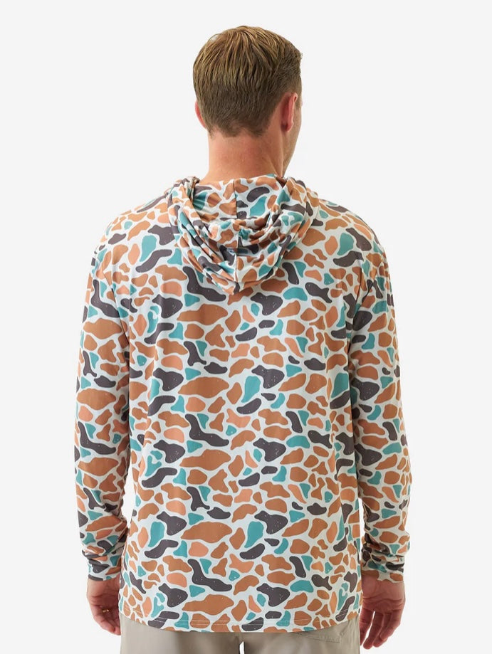 Burlebo Performance Hoodie Bayside Camo | Lightweight Athletic Hoodie for Men