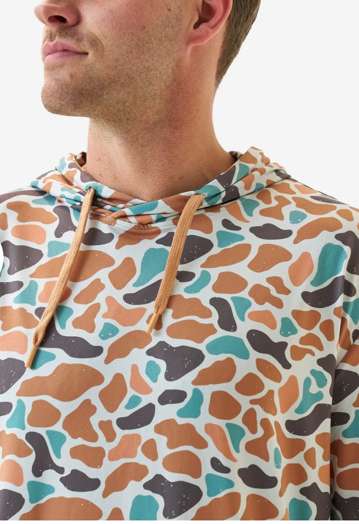 Burlebo Performance Hoodie Bayside Camo | Lightweight Athletic Hoodie for Men