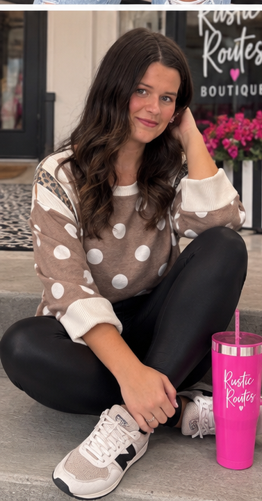 Perfectly Spotted Polka Dot Top – Mocha (S-3X)