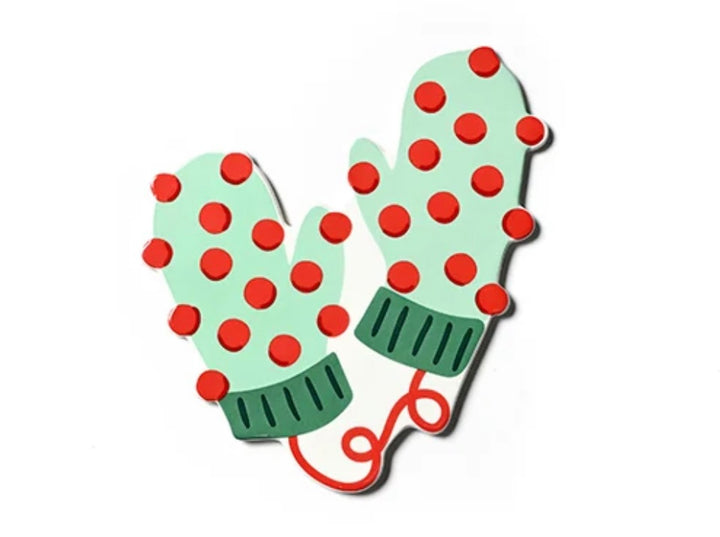 Happy Everything! Pom Pom Mittens Mini Attachment with mint green mittens and red pom poms.