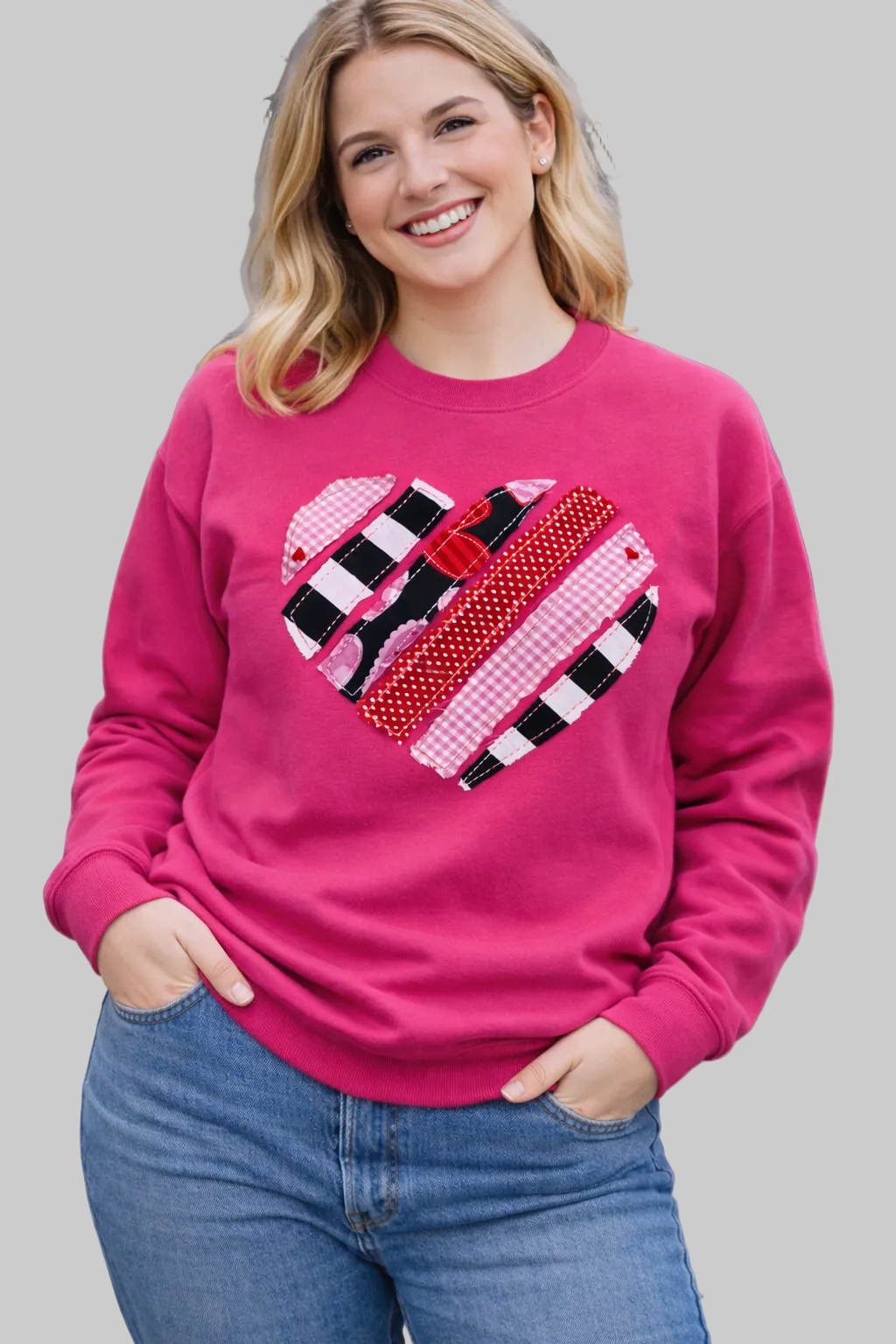 Applique Heart Sweatshirt