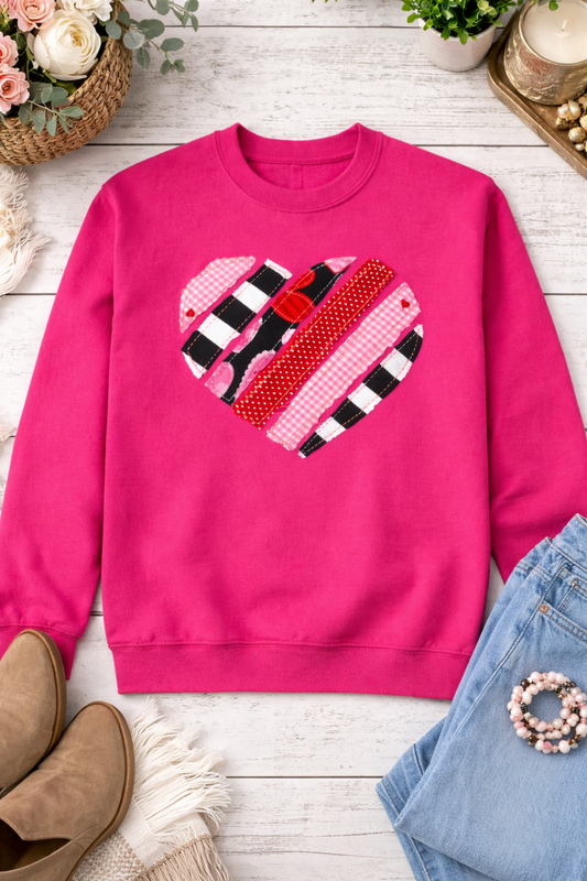 Applique Heart Sweatshirt