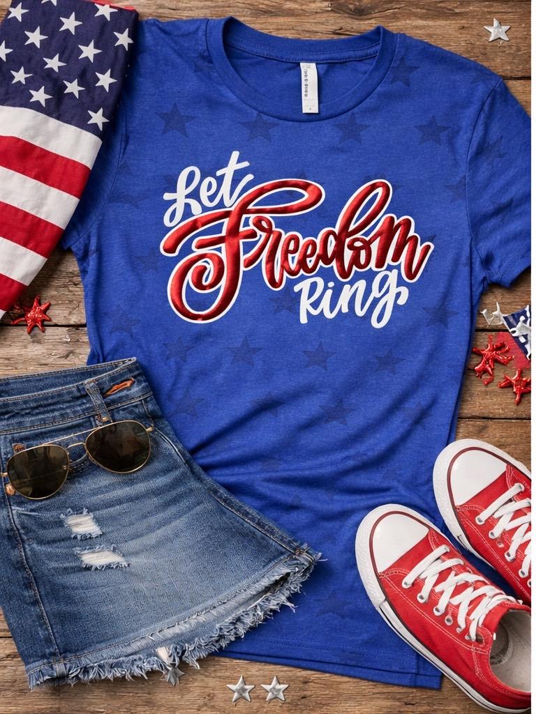 TTT Let Freedom Ring Tee – Patriotic Star Graphic Shirt
