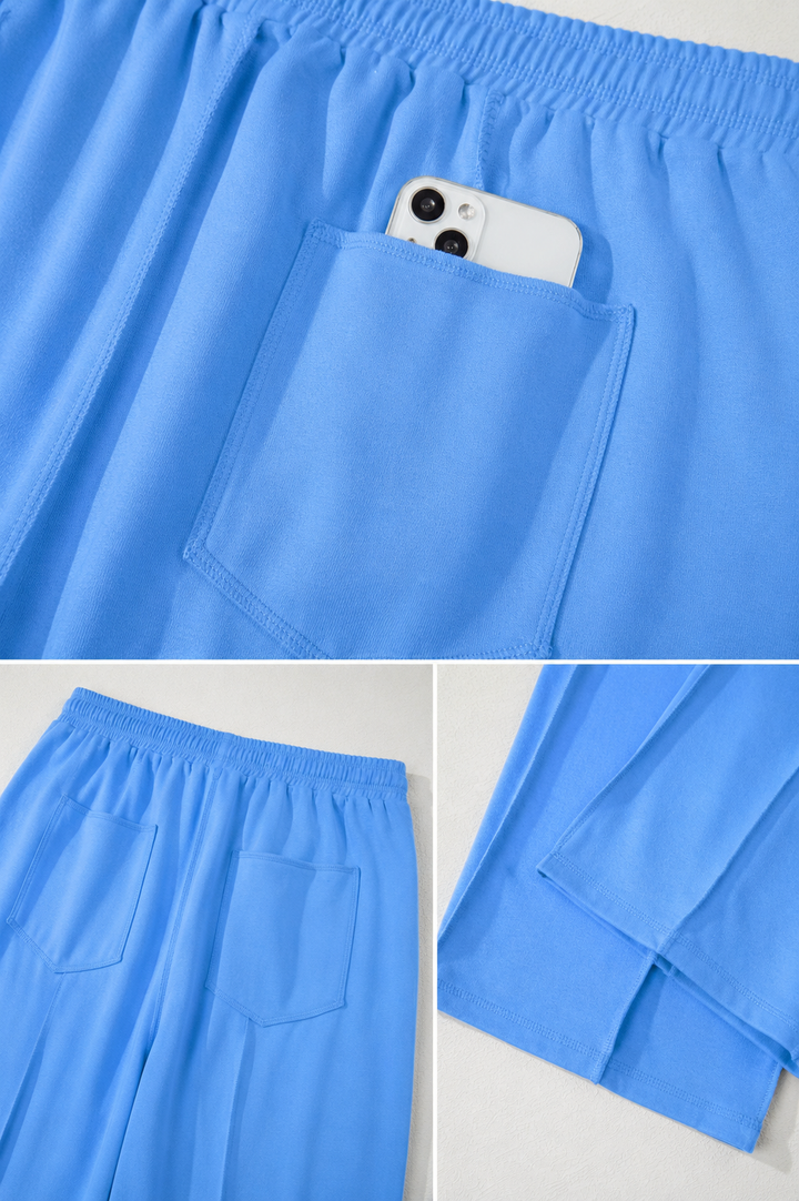Boxy Tee and Wide Leg Pants Lounge Set Casual Outfit
