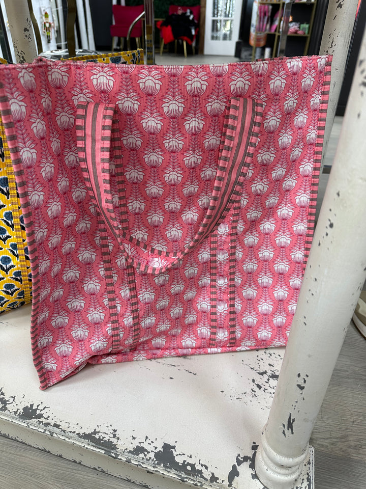 Reversible Quilted Cotton Tote Bag – Organic Lightweight Everyday Tote
