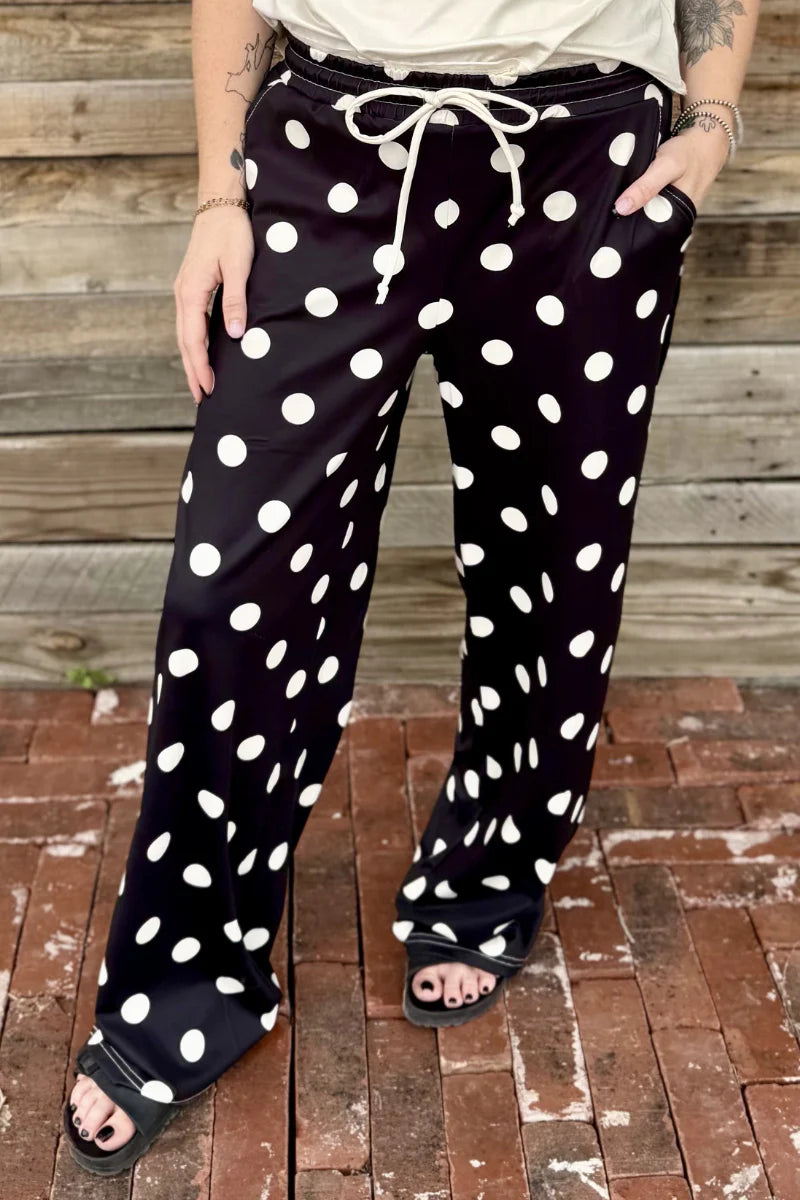 Polka Dot Posie Pants | Black &amp; Cream Pants