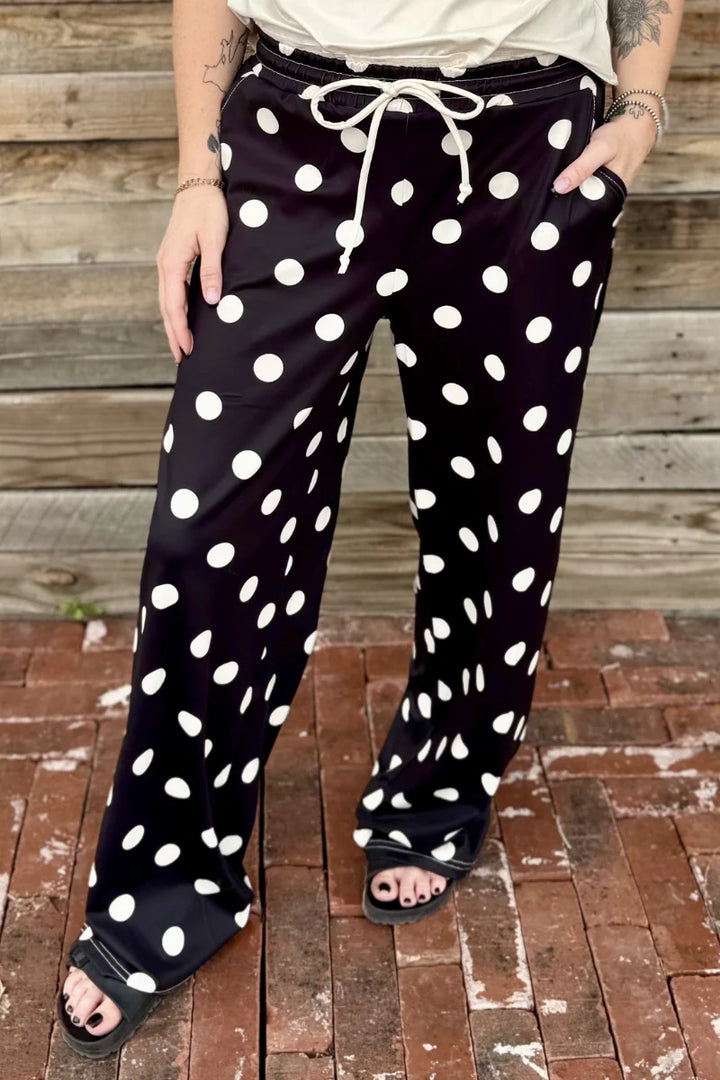Polka Dot Posie Pants | Black &amp; Cream Pants