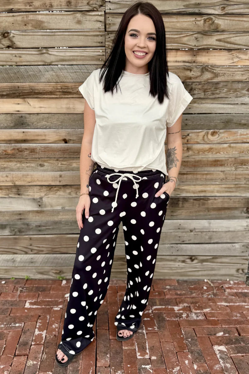 Polka Dot Posie Pants | Black &amp; Cream Pants
