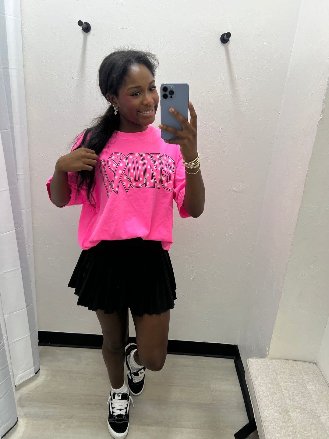 Pink Out Lions Polka Dot Comfort Colors Tee | Rustic Routes Boutique