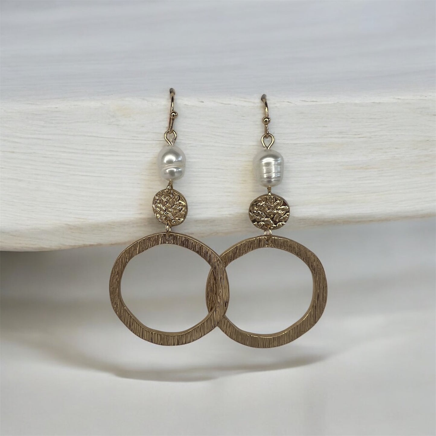 Golden Loops Pearl Earrings