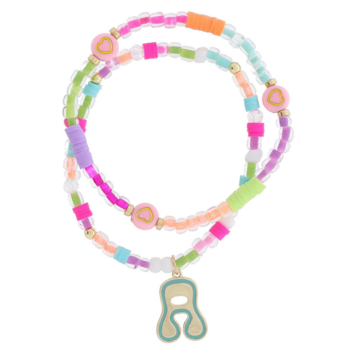 Girls Initial Beadly Bracelet