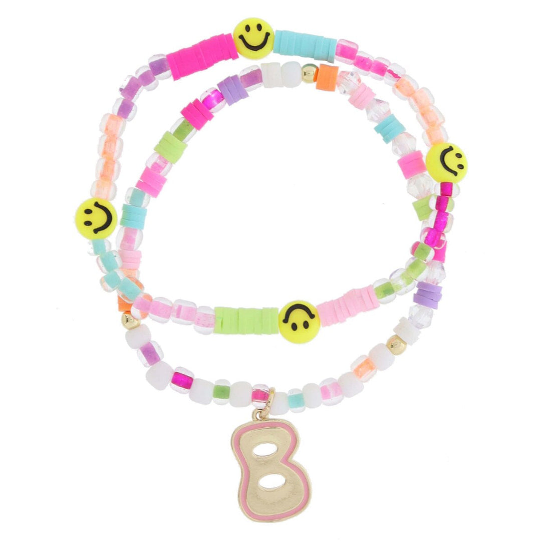 Girls Initial Beadly Bracelet