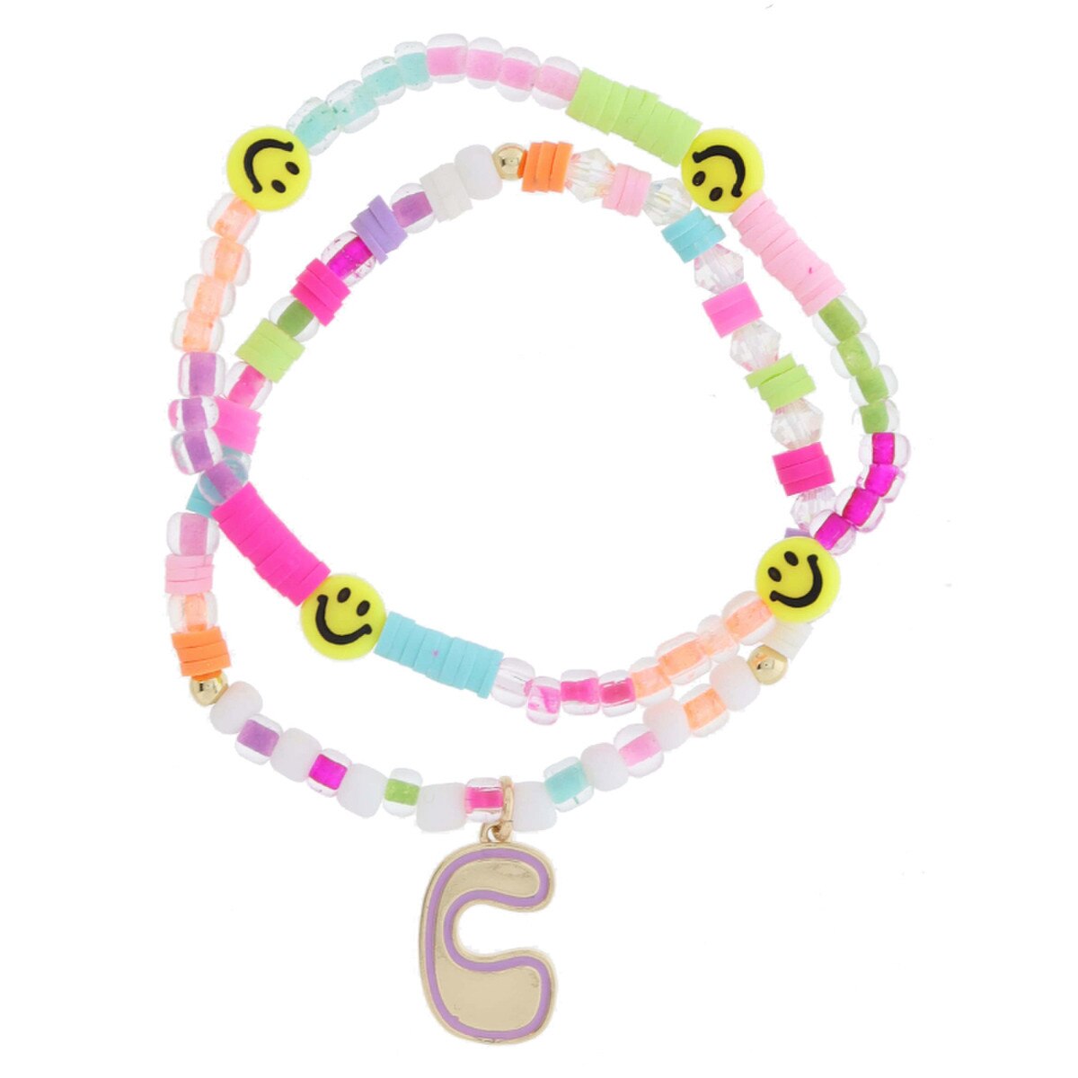 Girls Initial Beadly Bracelet