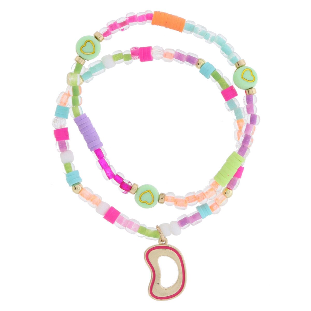 Girls Initial Beadly Bracelet