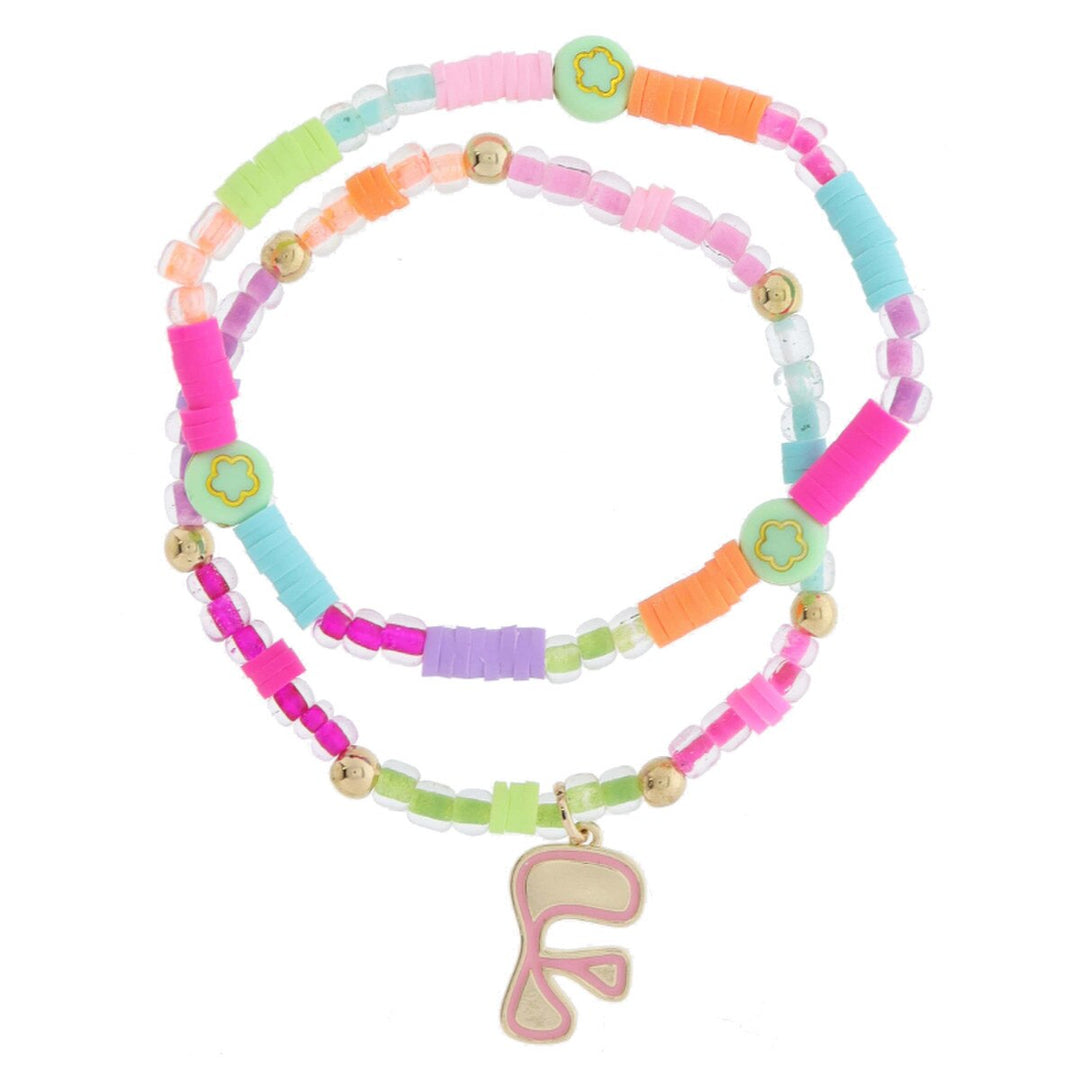 Girls Initial Beadly Bracelet