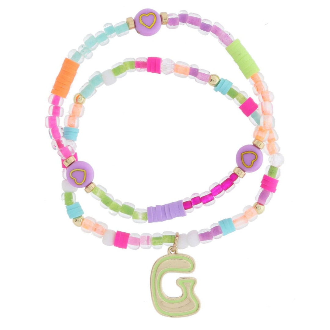 Girls Initial Beadly Bracelet