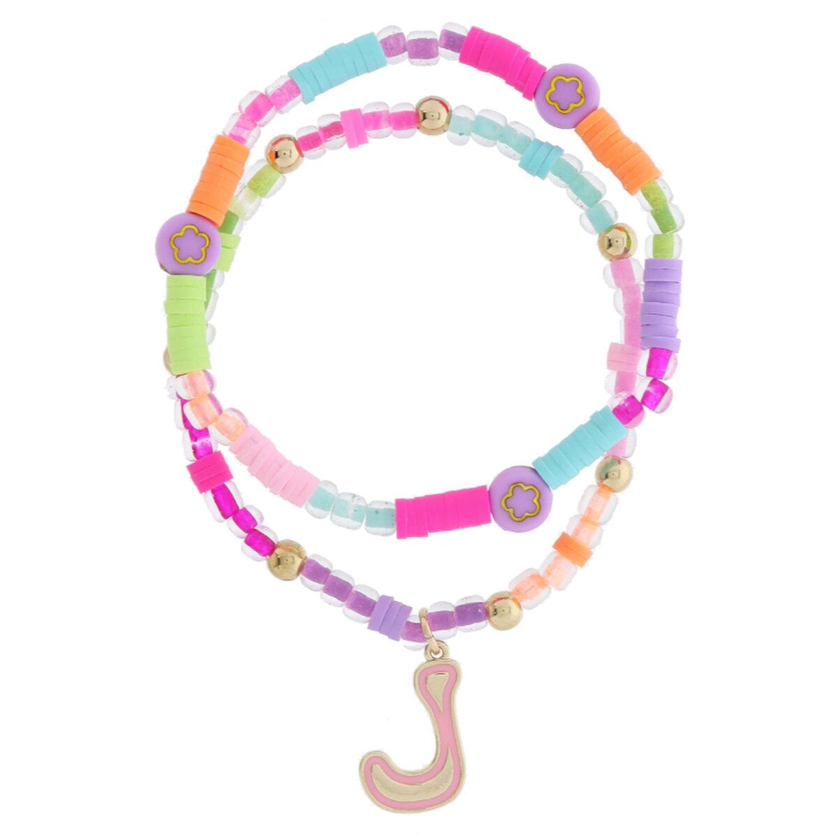 Girls Initial Beadly Bracelet