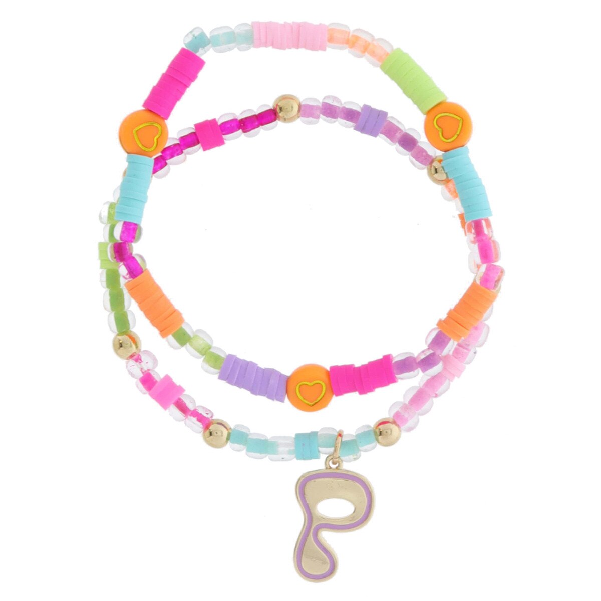 Girls Initial Beadly Bracelet