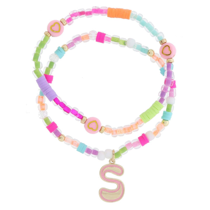 Girls Initial Beadly Bracelet
