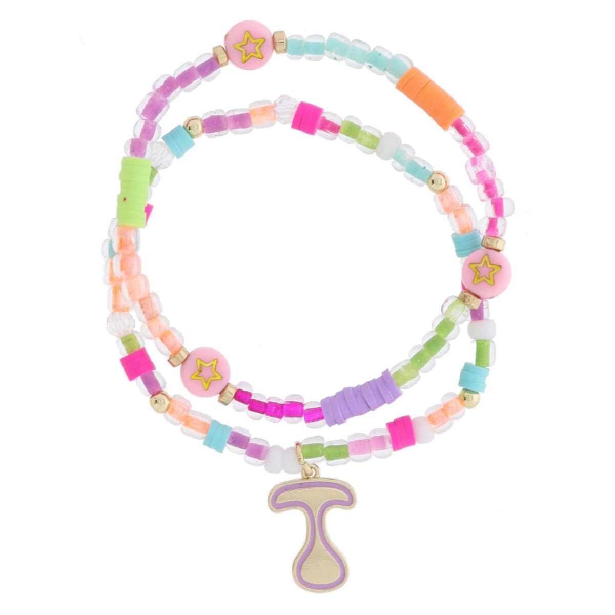 Girls Initial Beadly Bracelet