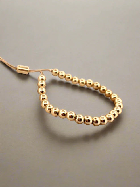 Gold Beaded Adjustable Bracelet