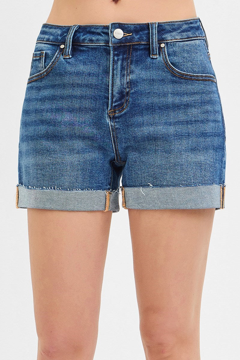 High Rise Wide Cuff Shorts