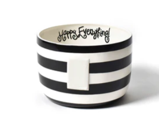Black Stripe Happy Everything Big Bowl