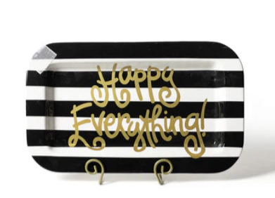 Black Stripe Happy Everything Mini Rectangle Platter