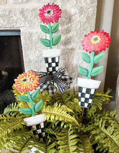 Elegant Zinnia Pots Set of 3
