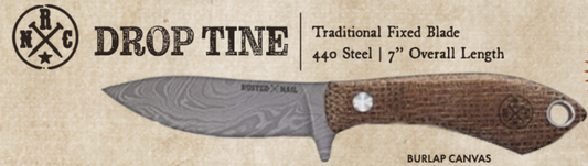Burlap Canvas Drop Tine Knife