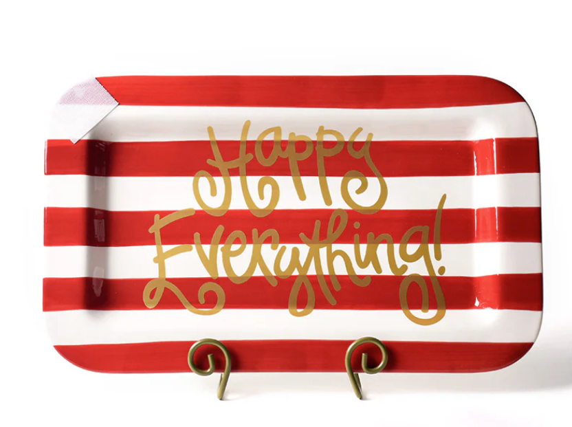 Red Stripe Mini Entertaining Rectangle Platter