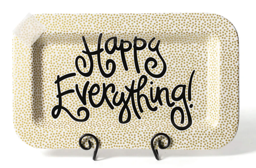 Gold Small Dot Mini Happy Everything Rectangle Platter