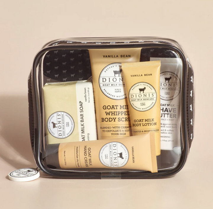 Dionis Vanilla Bean Goat Milk Travel Kit – Bath &amp; Body Essentials Gift Set