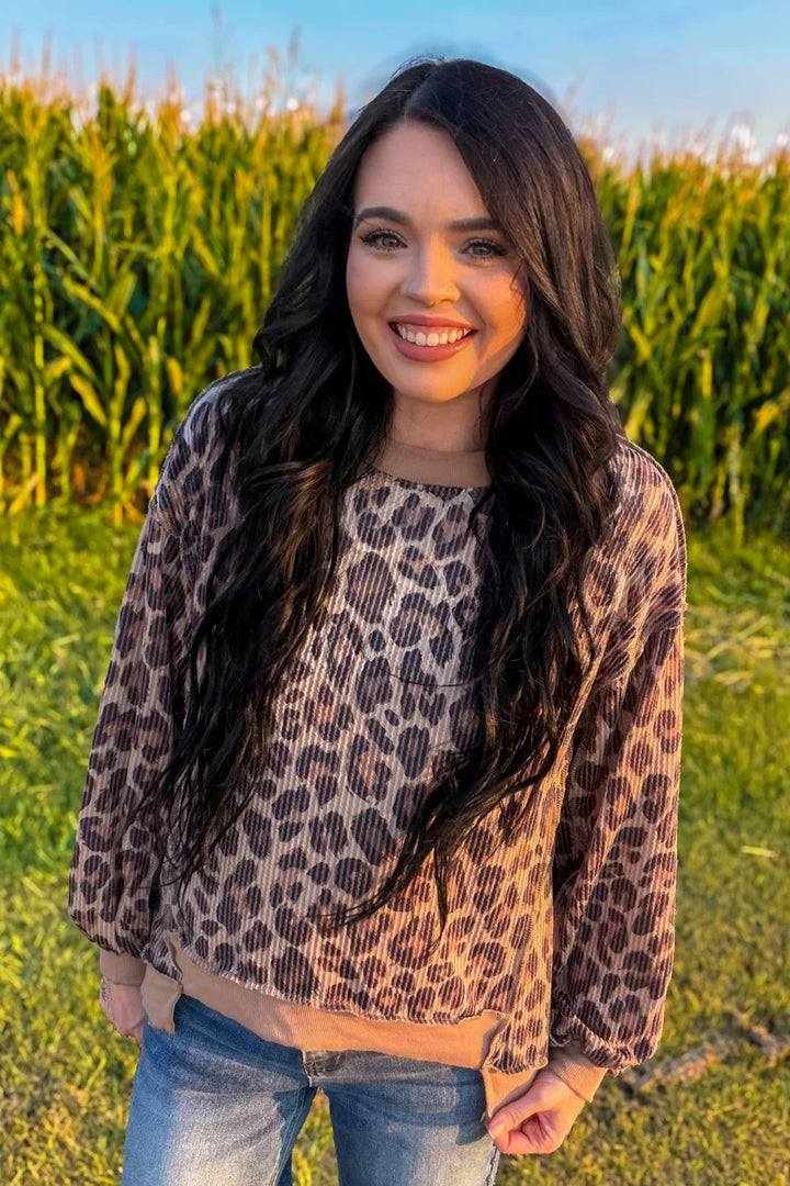 Spotted Wild Leopard Pullover by Sterling Kreek