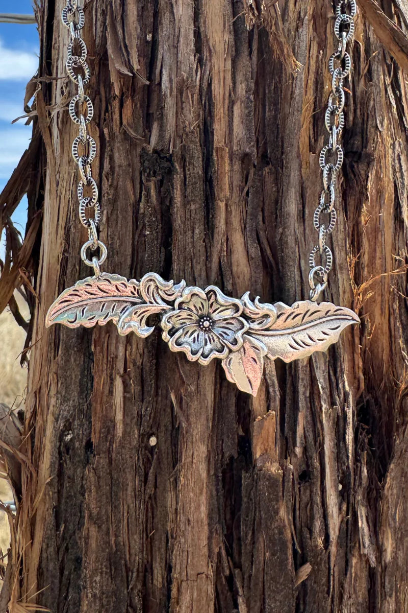 Tooled Leather Necklace