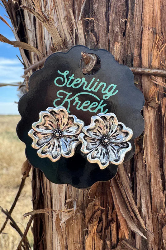 Tooled Leather Earring Studs