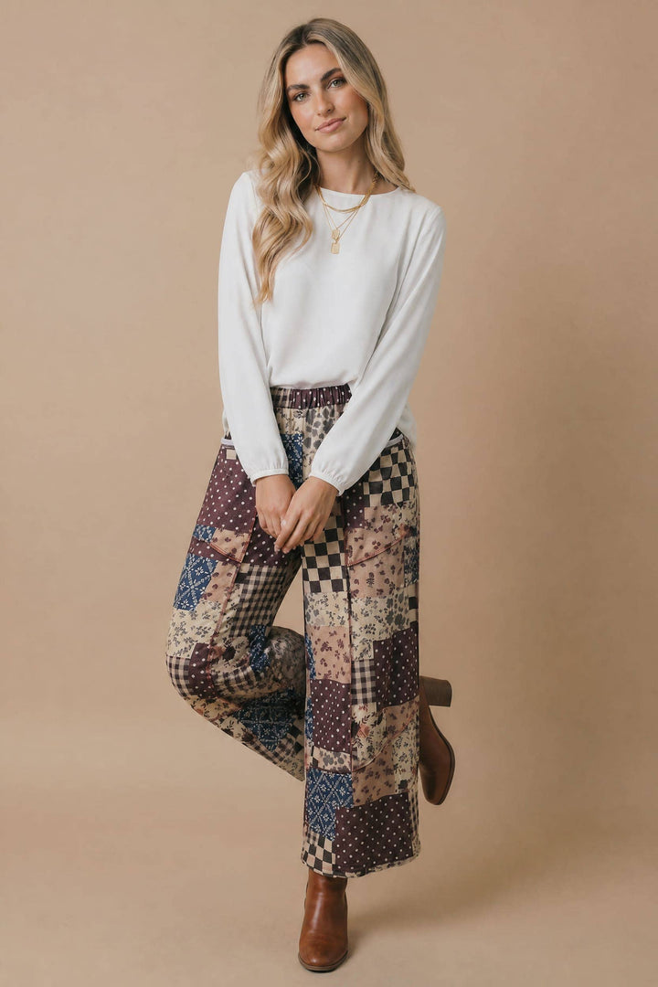 Vintage Patchwork Wide Leg Pants