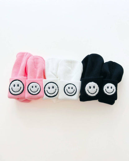 Smiley Baby Kids Beanie | White