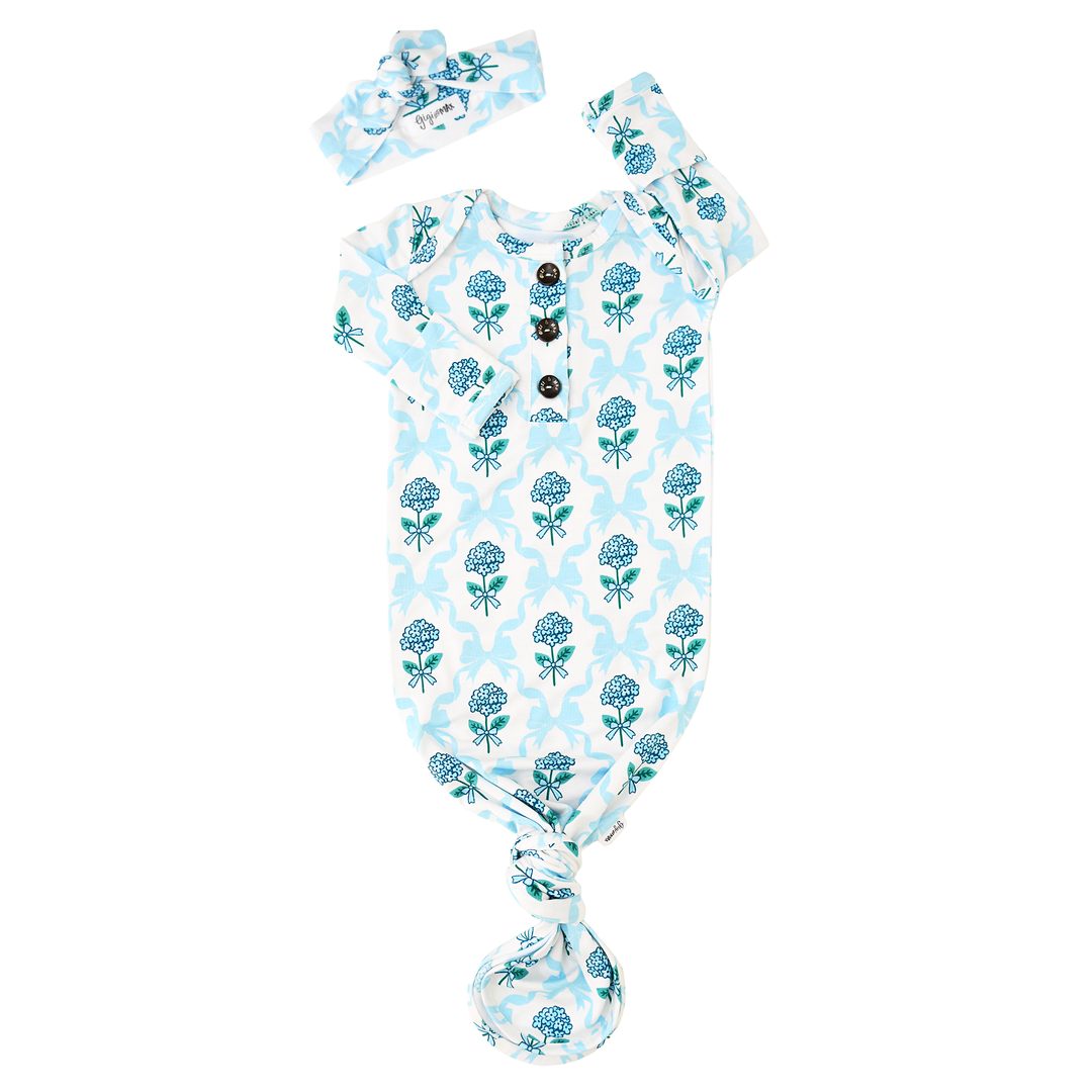 Savannah GOWN Bamboo Floral Baby Newborn Coming Home Outfit