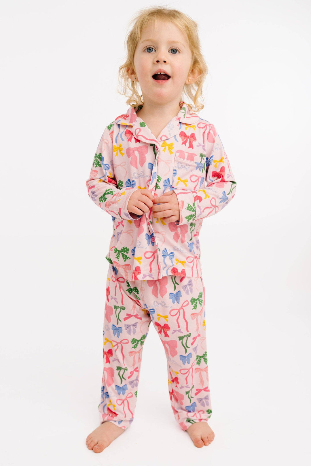 bamboo two-piece kids set – buttery soft button-up lounge outfit