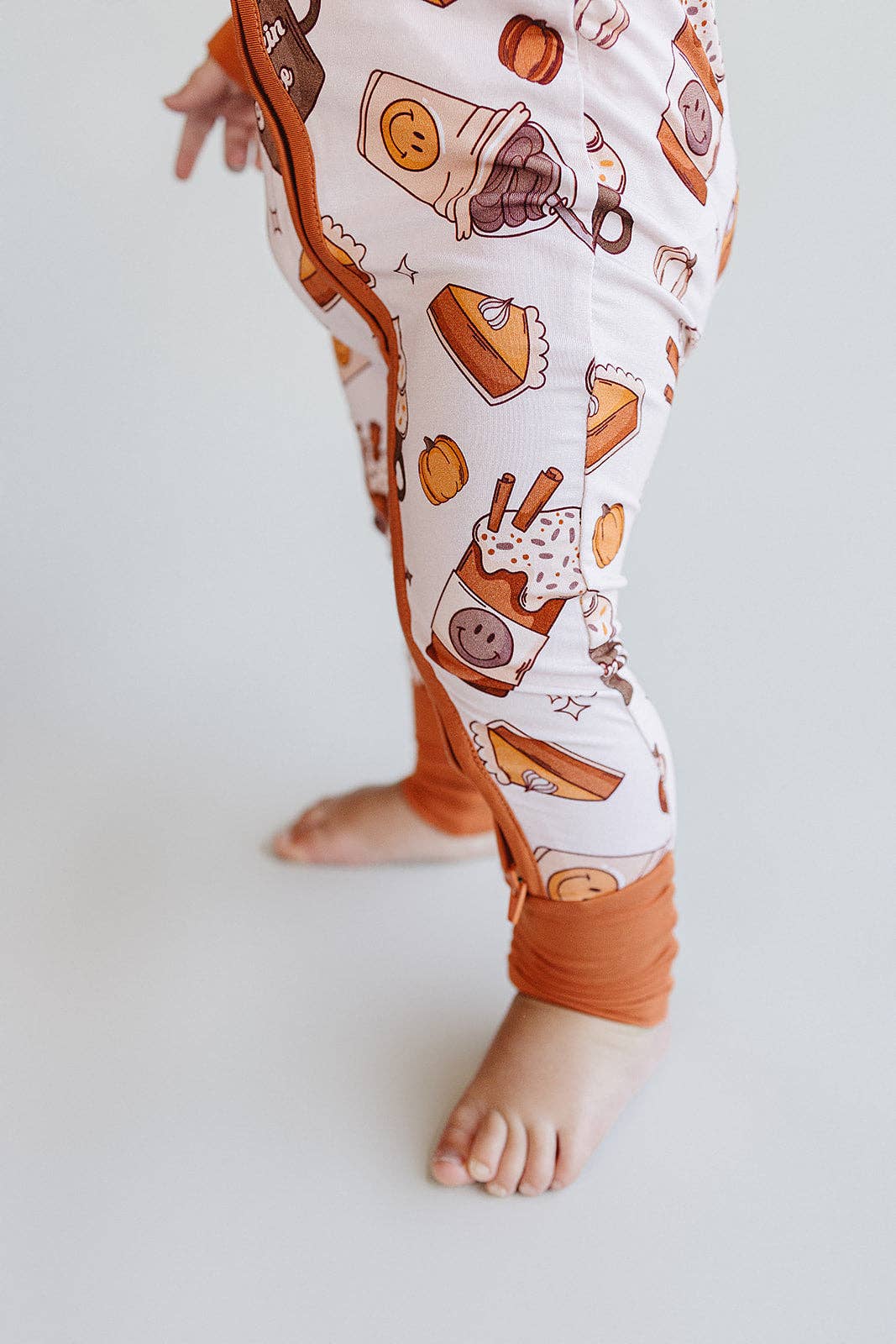 Pumpkin Spice Bamboo Baby Zip Romper | Fall Baby Outfit