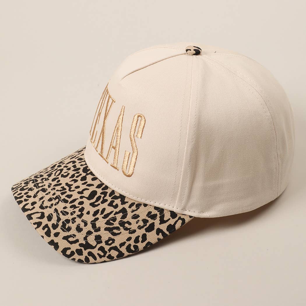 TEXAS Embroidery Leopard Two-Tone Trucker Hat