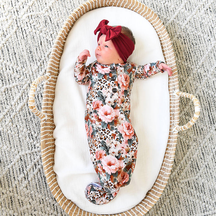 Gigi &amp; Max Laura Floral Bamboo Gown &amp; Headband Set