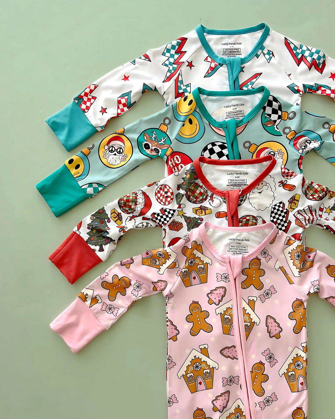 Bamboo Baby Clothing Zip Romper | Christmas Ornaments