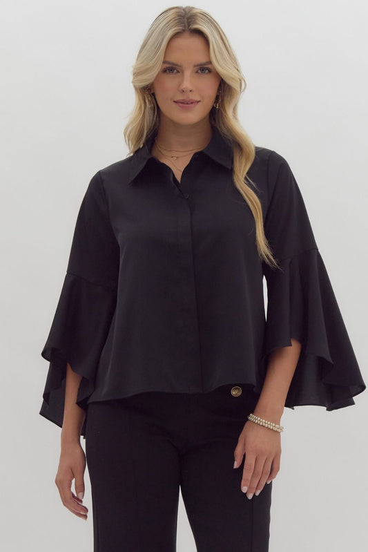 Cascading Ruffle Blouse