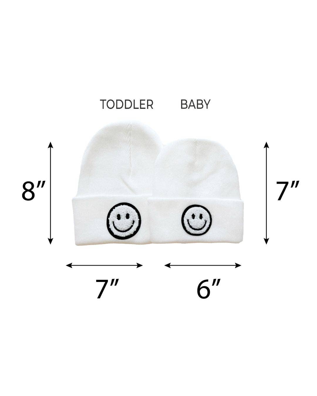 Smiley Baby Kids Beanie | White