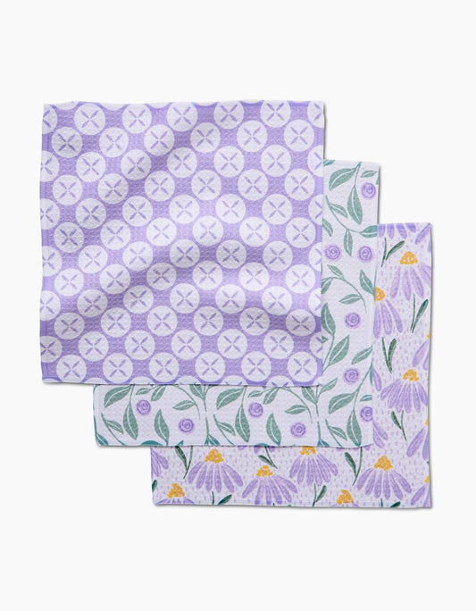 Button Vines and Daisies Dishcloth Set