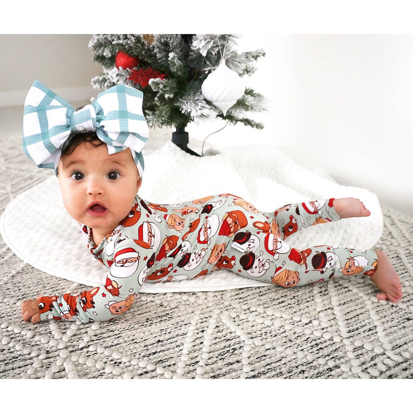 Rudolph ZIP Christmas Bamboo Baby One Piece Outfit